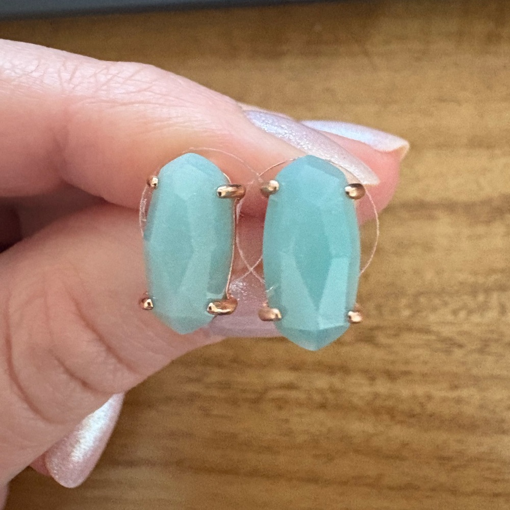 Kendra Scott Gold and Aqua Earrings